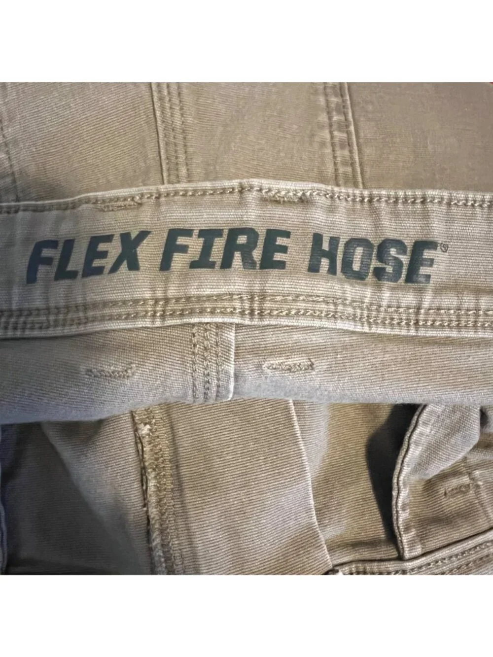 Duluth Cargo Pants Mens 40 x 30 Workwear Tan Flex Fire Hose Zip Pockets Relaxed